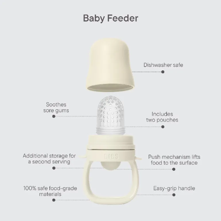 BIBS Baby Feeder Fossil Grey