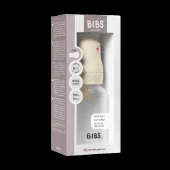 BIBS Baby Flaske Rund Latex 1 pack 150 ml Slow Flow Ivory