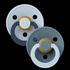 BIBS Studio Colour 2 PACK Fusion Latex Size 2 Baby Blue Petrol mix