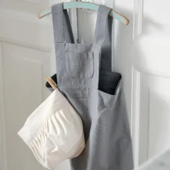 Børneforklæde m/kokkehue elephant grey/classic white