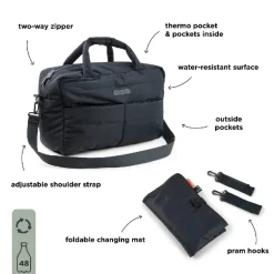 Done By Deer Quiltet pusletaske Sort