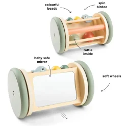 Done By Deer Rullende Aktivitetsspejl Birdee - Colour Mix