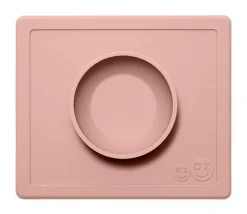 Ezpz dækkeserviet og skål i ét - Happy Bowl - Støvet Rosa