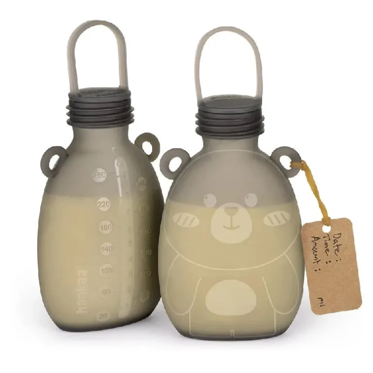 Haakaa Happii Bear Silikonepose - 2 stk (260ml)