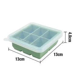 Haakaa Silikone Frysebakke m. låg 6 rum - Pea Green