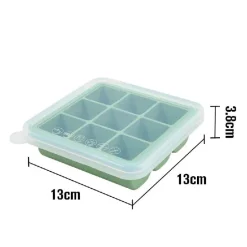 Haakaa Silikone Frysebakke m. låg 9 rum - Pea Green