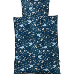 Junior sengelinned - dess. 1220 mellemblå havliv