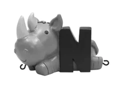 Kids By Friis N bogstav med næsehorn til navnetog