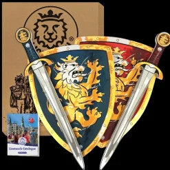 Liontouch Noble Knight gavesæt for 2 med sværd og skjold i rød og blå