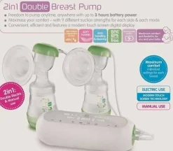 MAM 2-i-1 dobbelt elektrisk og manuel brystpumpe