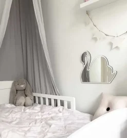 Maseliving svane spejl - hvid