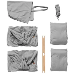 Membantu Basic tvillinge slyngevugge økologisk bomuld - grå