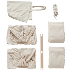 Membantu Basic tvillinge slyngevugge økologisk bomuld - beige