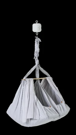 Membantu Premium tvillinge slyngevugge økologisk bomuld - grå