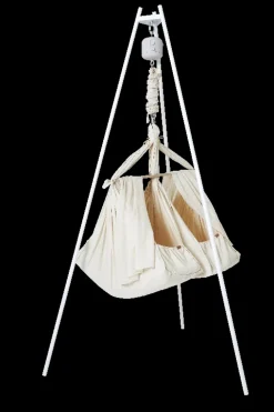 Membantu Premium tvillinge slyngevugge økologisk bomuld - beige