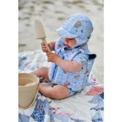 Mikk-Line Svømmevest mønstret - Faded Denim - 1-2 år/11-15 kg