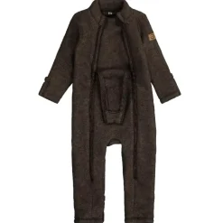 Mikk-Line Ulddragt - Dark Brown Melange - Str. 56-98