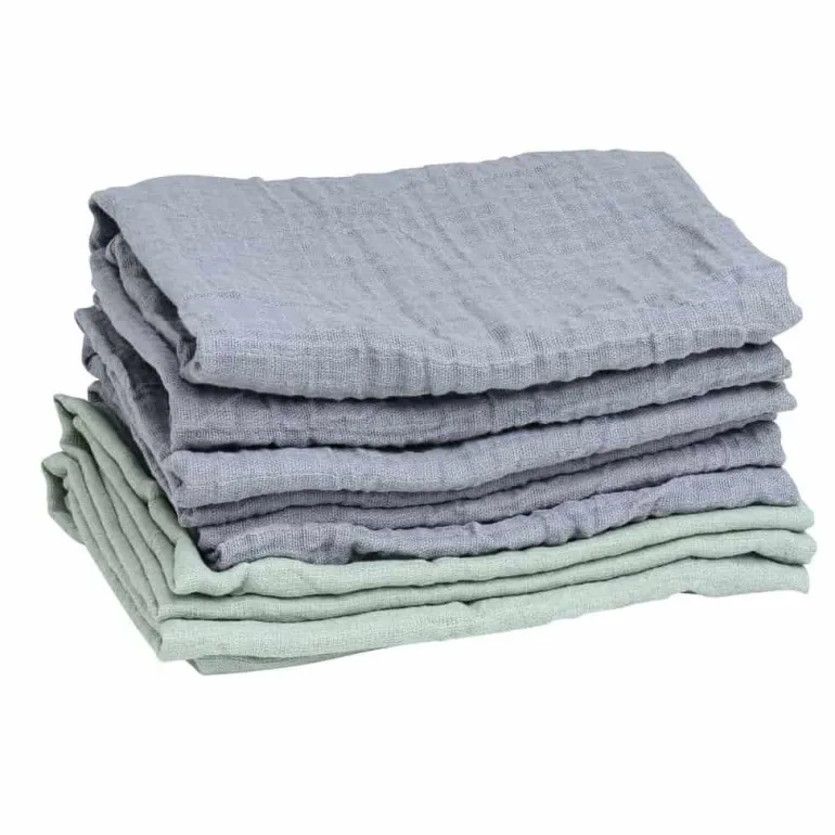 Mininor stofble økologisk grøn - grå 6 - pak