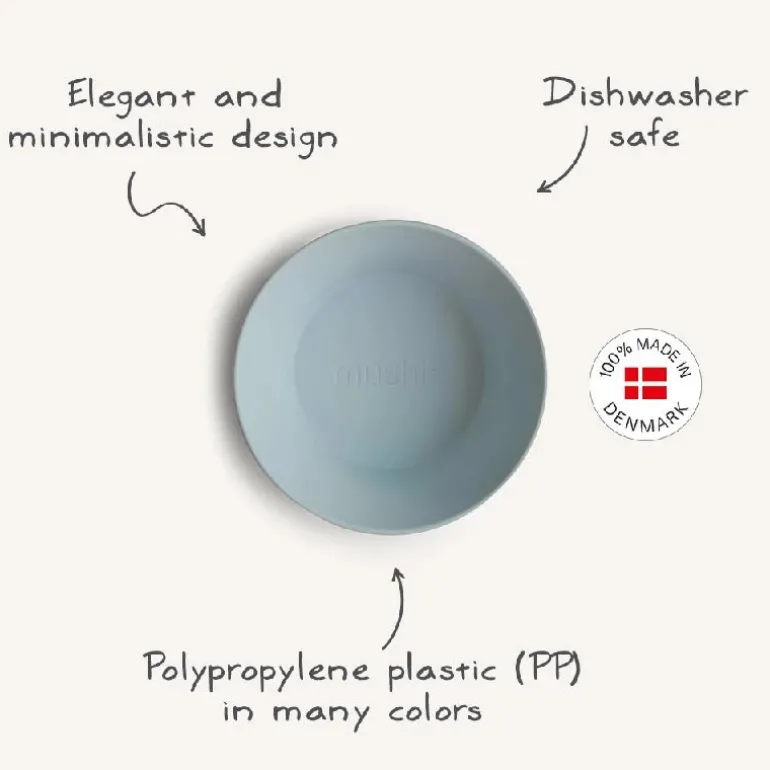 Mushie Dinner Bowl - round - powder blue (set of 2 pcs)