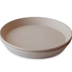 Mushie Dinner Plate round - vanilla (set of 2 pcs)