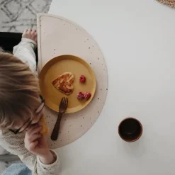 Mushie Rund Tallerken Mustard 2pcs