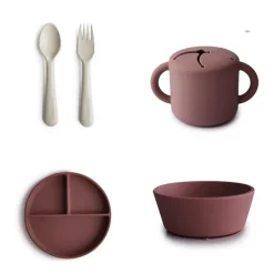 Mushie Silikone Spisesæt - Woodchuck