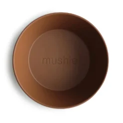 Mushie Skål Round Caramel 2 pcs