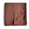 Mushie Swaddle Cognac