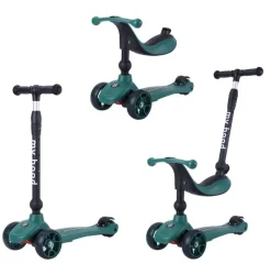 My Hood Kick'n'Ride 3i1 - Mørkegrøn