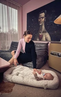 Najell Sovepose - Dot White/0-6 måneder