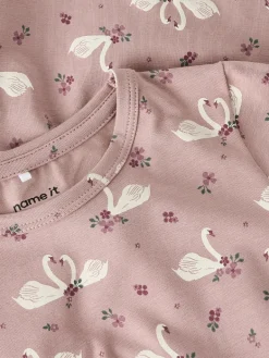 Name It Langærmet kjole med svane print, str. 92-116