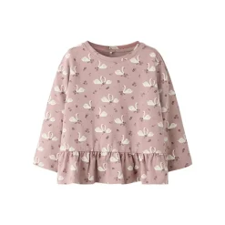 Name It Langærmet top med svane print, str. 92-116