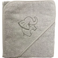 NM Badeslag lys grå m/elefant 80x80 cm