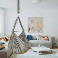 NONOMO® Nordic slyngevugge med kapokmadras - grå inkl. karmbeslag