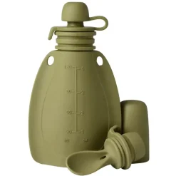 Smoothie flaske m/ske og beskyttelseskappe - Moss Green