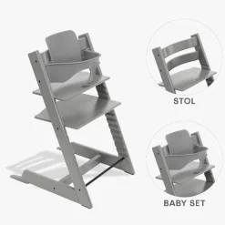 Stokke Tripp Trapp Bundle - Højstol og Babyset - Storm Grey