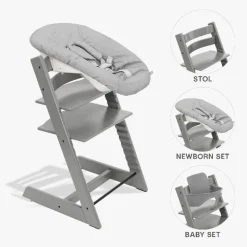 Stokke Tripp Trapp Bundle - Højstol, Babyset og Newborn - Storm Grey