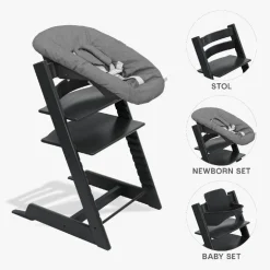 Stokke Tripp Trapp Bundle - Højstol, Babyset og Newborn - Sort